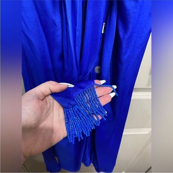 Farm Rio NWT Knotted Midi Dress in Blue Size Small - Picture 11 of 16